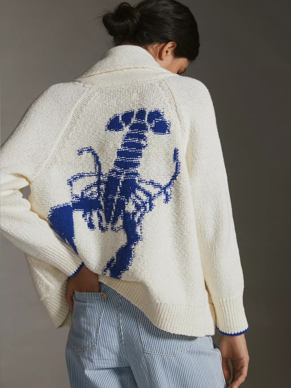 Anthropologie Maeve Lobster Cardigan Sweater Cream Color size Small - Picture 3 of 16